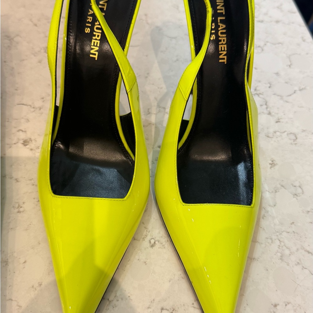 Saint Laurent Neon Yellow Heels
